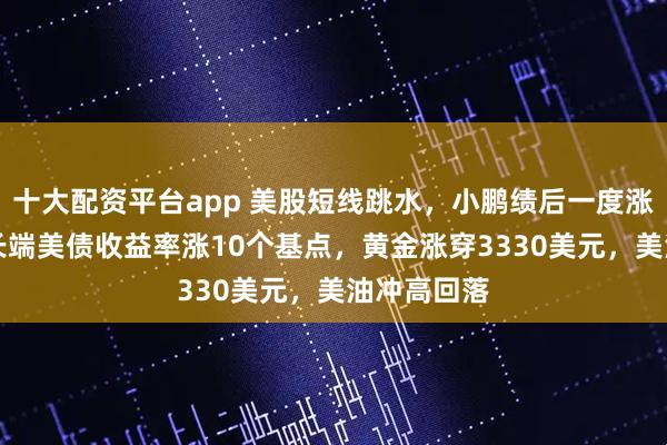 十大配资平台app 美股短线跳水，小鹏绩后一度涨超16%，长端美债收益率涨10个基点，黄金涨穿3330美元，美油冲高回落
