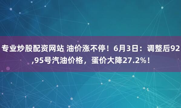 专业炒股配资网站 油价涨不停！6月3日：调整后92,95号汽油价格，蛋价大降27.2%！