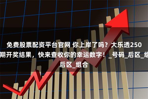 免费股票配资平台官网 你上岸了吗？大乐透25080期开奖结果，快来查收你的幸运数字！_号码_后区_组合